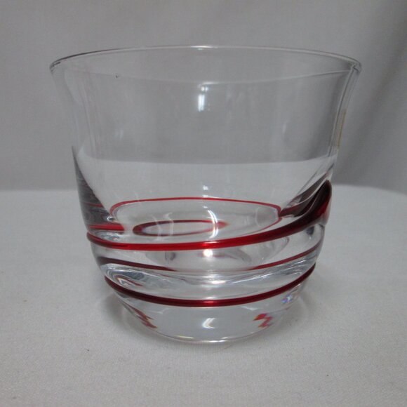 Duiske Kilkenny Irish hand cut glass red swirl votive candle holders Set 2 NEW - Picture 11 of 13